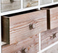 Hoher Apothekerschrank mit 14 Schubladen - Gebeizt | Rot