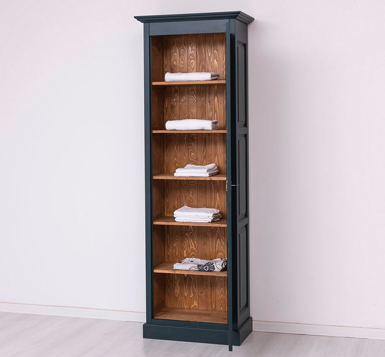 Hoher Regalschrank aus Massivholz mit 5 Regalböden