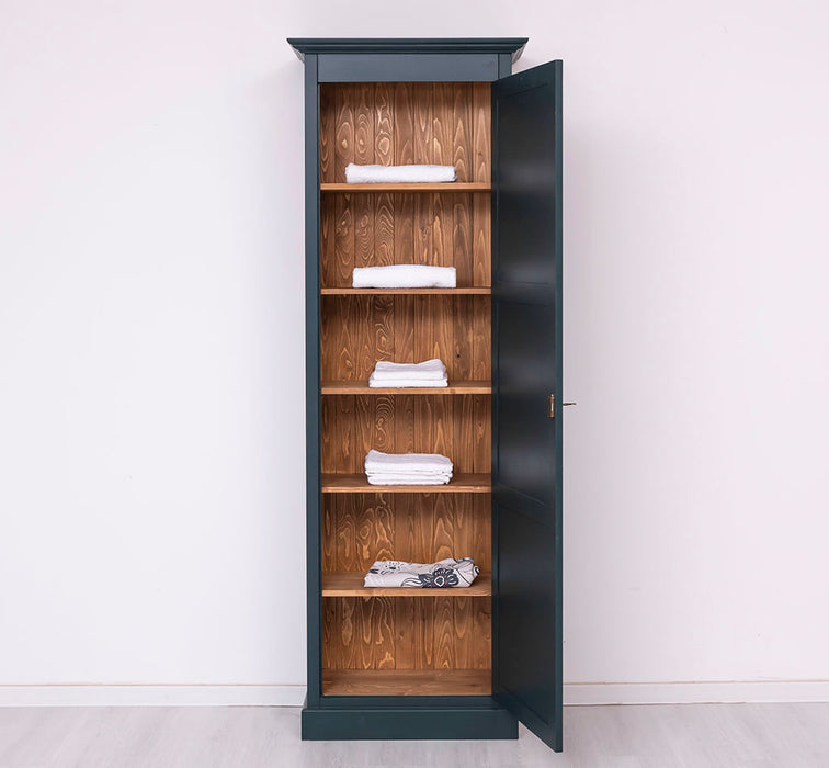 Hoher Regalschrank aus Massivholz mit 5 Regalböden