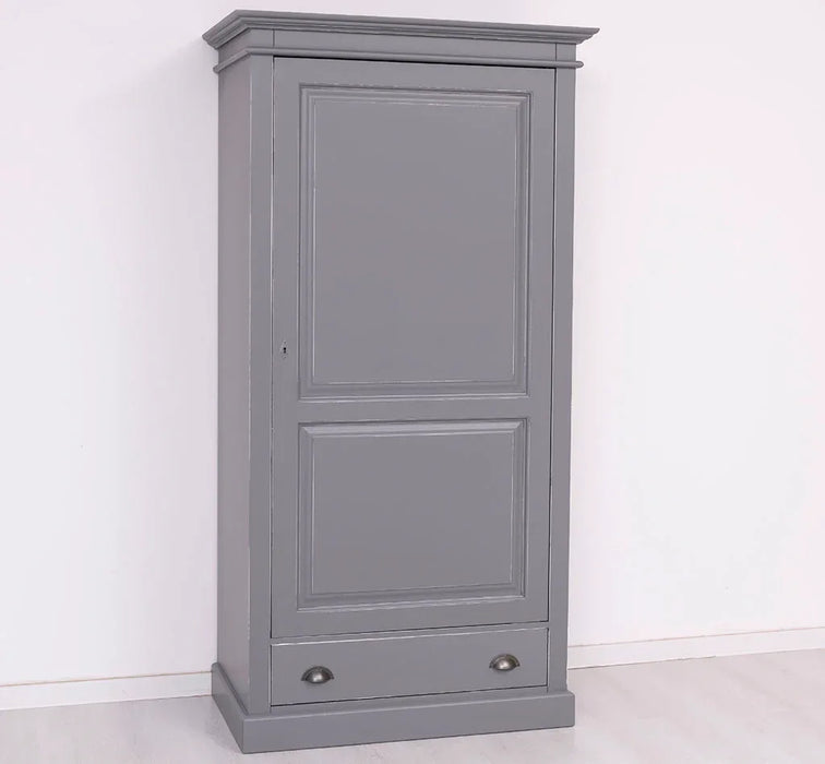 Kleiderschrank aus Massivholz mit Schublade und Kleiderstange