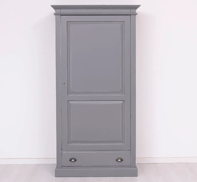 Kleiderschrank aus Massivholz mit Schublade und Kleiderstange