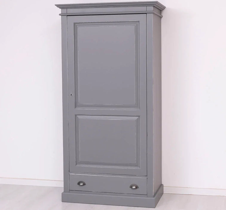 Kleiderschrank aus Massivholz mit Schublade und Kleiderstange