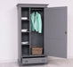 Kleiderschrank aus Massivholz mit Schublade und Kleiderstange