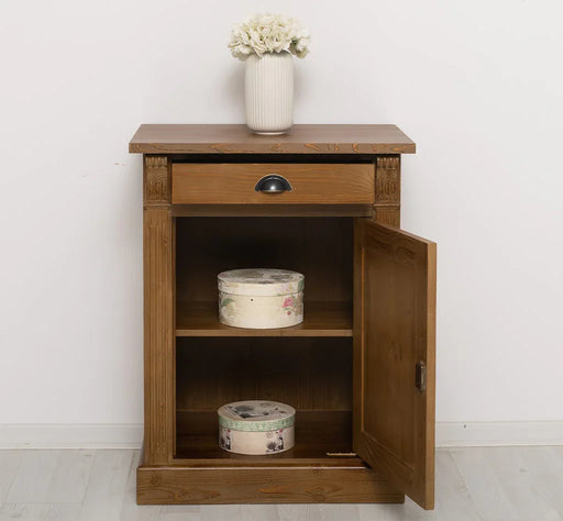 Kleine Kommode aus Massivholz - Nachttisch mit Schublade