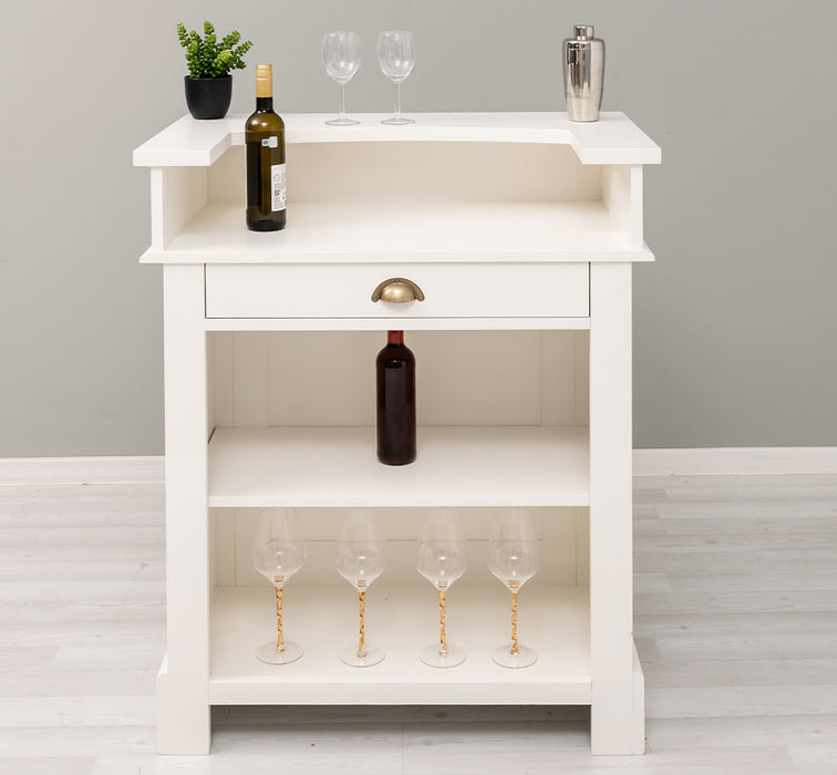 Kleine Landhausbar aus Massivholz - Empfangstheke