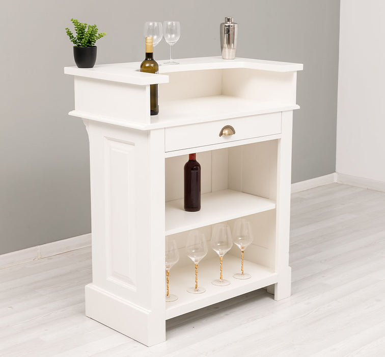 Kleine Landhausbar aus Massivholz - Empfangstheke