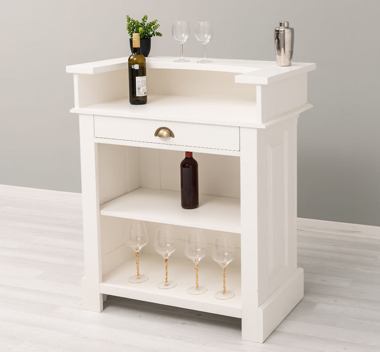Kleine Landhausbar aus Massivholz - Empfangstheke