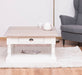 Kleiner Couchtisch aus Massivholz im Landhausstil mit Schublade -