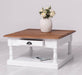 Kleiner Couchtisch aus Massivholz im Landhausstil mit Schublade -