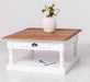 Kleiner Couchtisch aus Massivholz im Landhausstil mit Schublade -