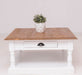 Kleiner Couchtisch aus Massivholz im Landhausstil mit Schublade -