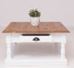 Kleiner Couchtisch aus Massivholz im Landhausstil mit Schublade -