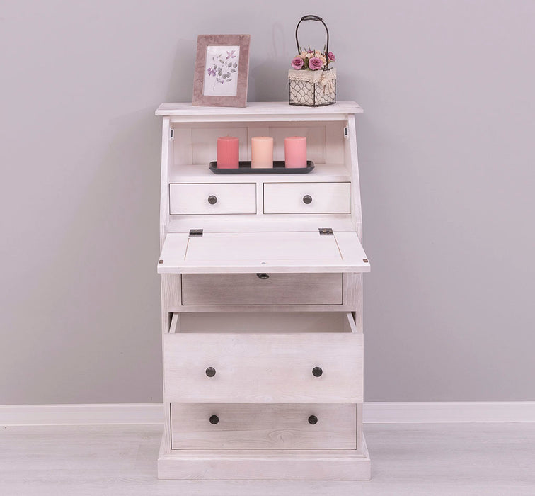 Kleiner Sekretär aus Massivholz - ausklappbar