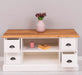 TV-Board aus Massivholz mit 4 Schubladen und Ablage aus Eiche