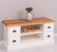 TV-Board aus Massivholz mit 4 Schubladen und Ablage aus Eiche