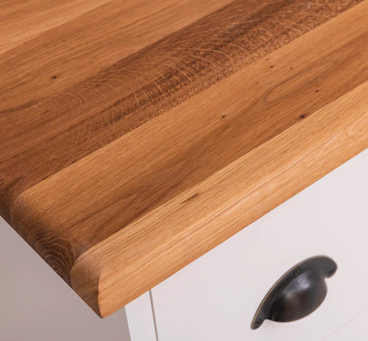 TV-Board aus Massivholz mit 4 Schubladen und Ablage aus Eiche