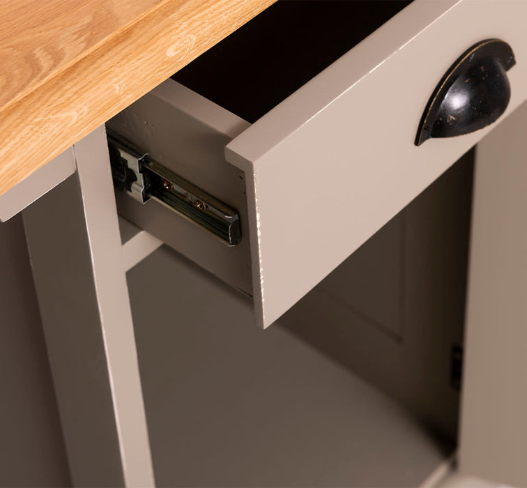 Kleiner Vintage Schreibtisch aus Massivholz mit Eichenplatte