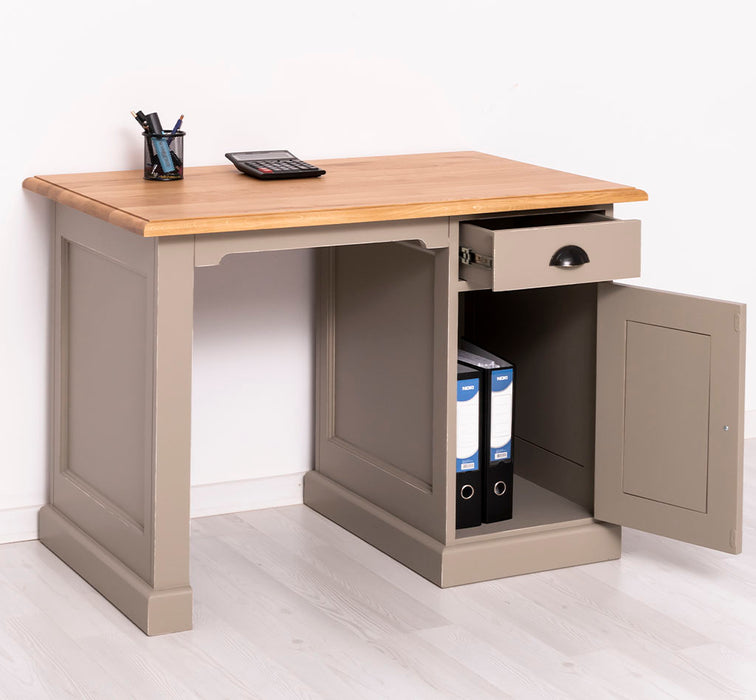 Kleiner Vintage Schreibtisch aus Massivholz mit Eichenplatte