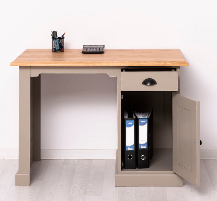 Kleiner Vintage Schreibtisch aus Massivholz mit Eichenplatte