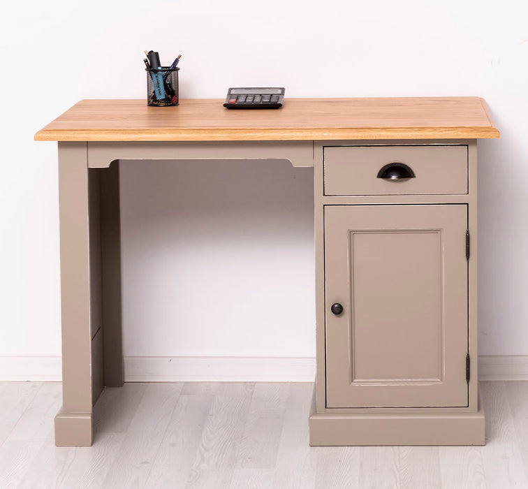 Kleiner Vintage Schreibtisch aus Massivholz mit Eichenplatte