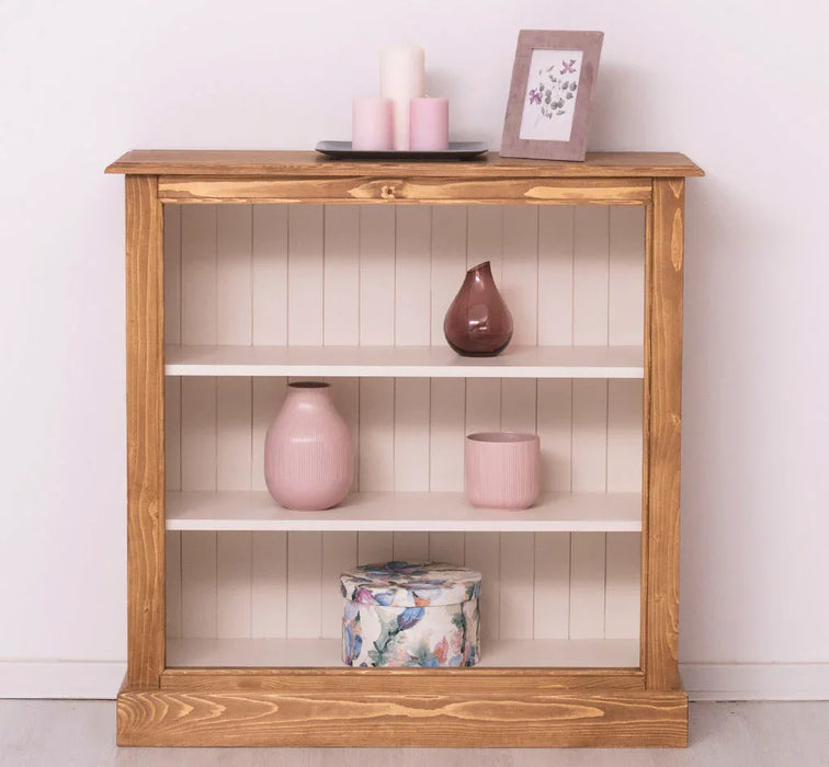 Kleines Bücherregal aus Massivholz im Landhausstil - Gewachst