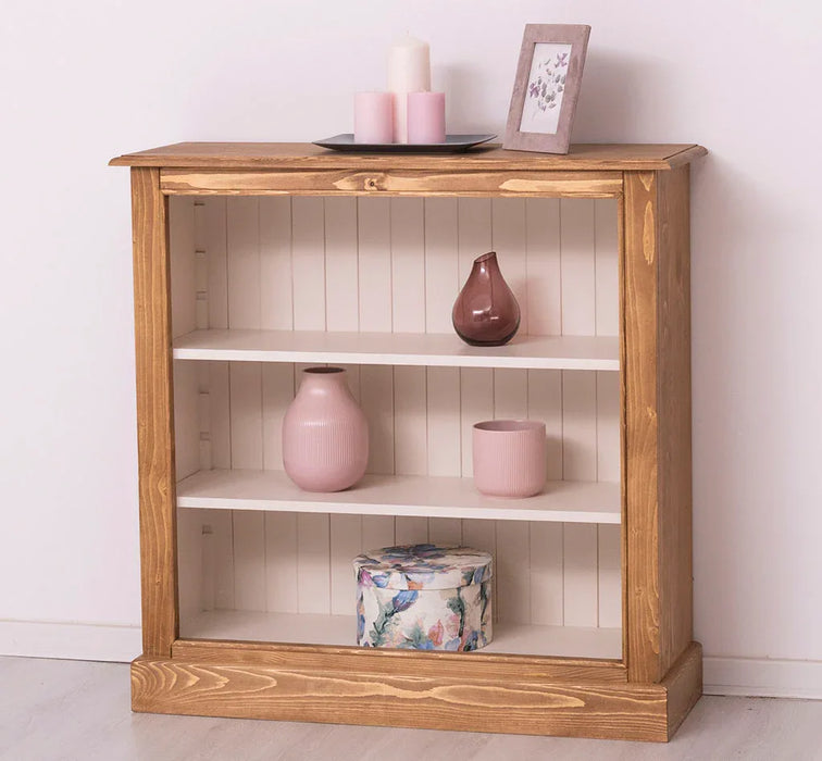 Kleines Bücherregal aus Massivholz im Landhausstil - Gewachst
