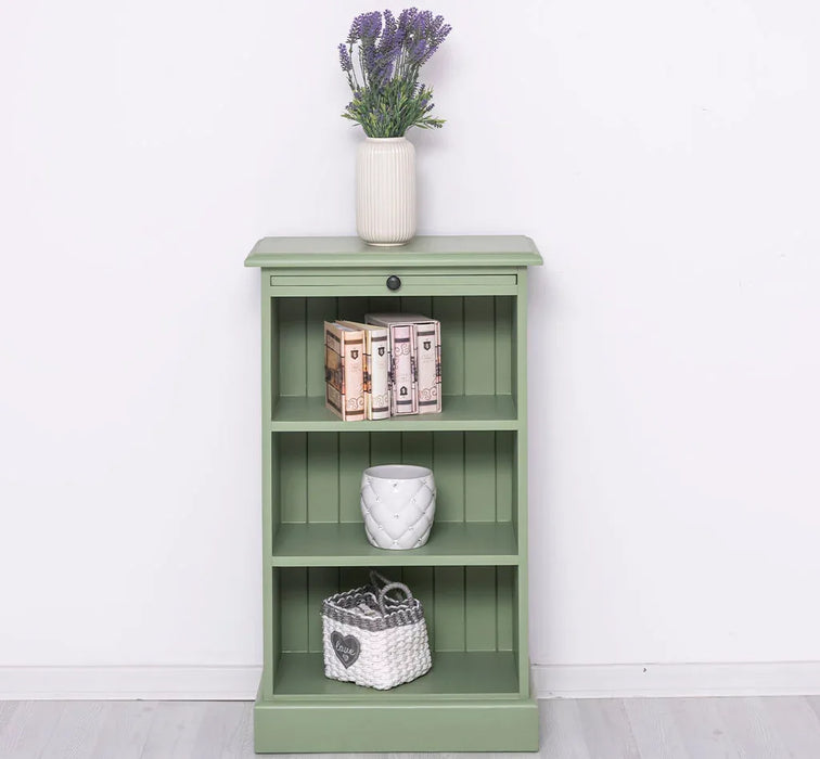 Kleines Bücherregal mit ausziehbarer Ablage