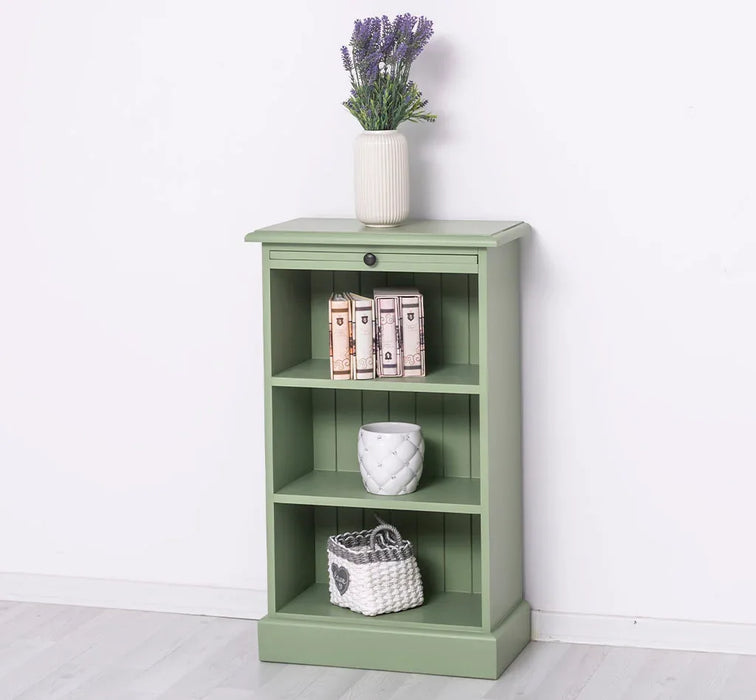 Kleines Bücherregal mit ausziehbarer Ablage