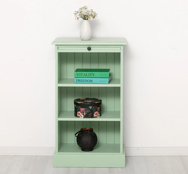 Kleines Bücherregal mit ausziehbarer Ablage