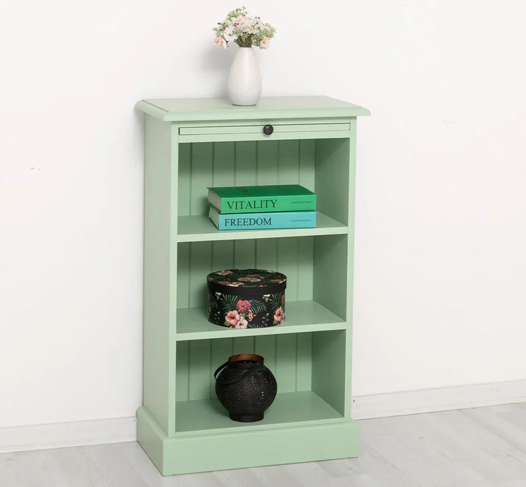 Kleines Bücherregal mit ausziehbarer Ablage