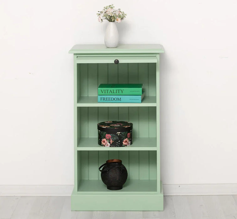 Kleines Bücherregal mit ausziehbarer Ablage