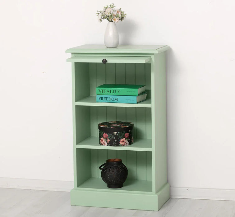 Kleines Bücherregal mit ausziehbarer Ablage