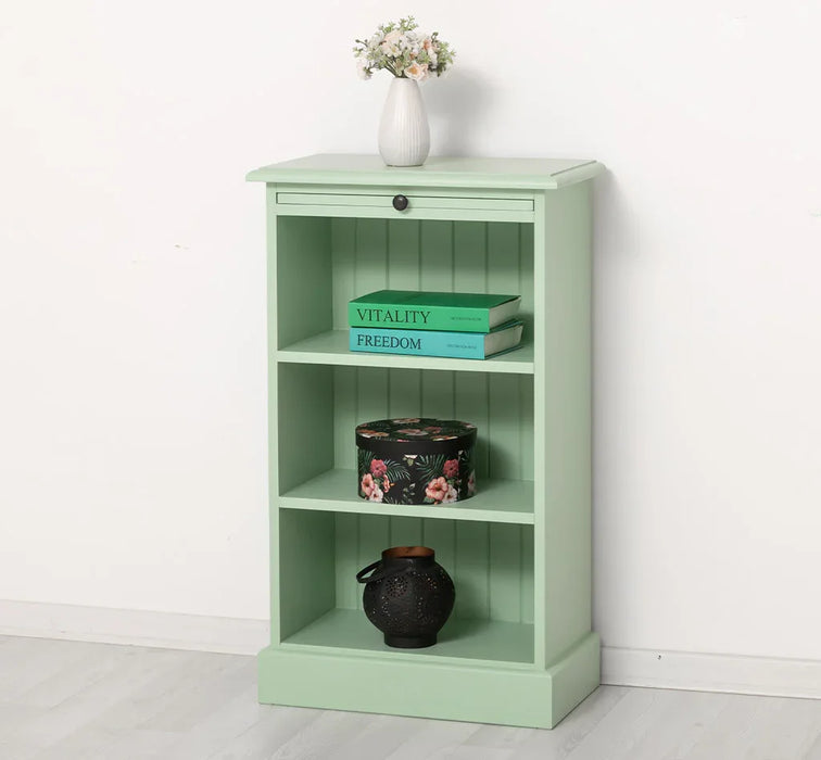 Kleines Bücherregal mit ausziehbarer Ablage