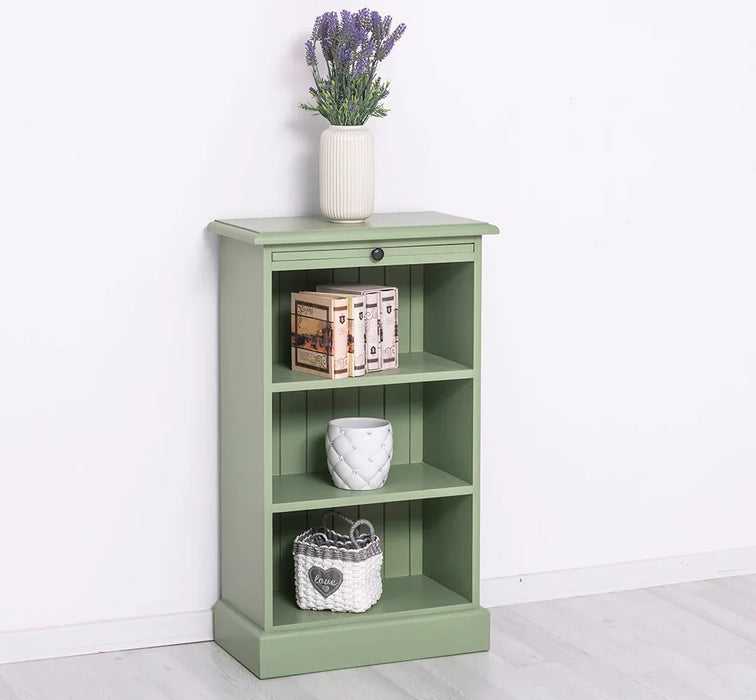 Kleines Bücherregal mit ausziehbarer Ablage