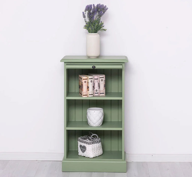 Kleines Bücherregal mit ausziehbarer Ablage