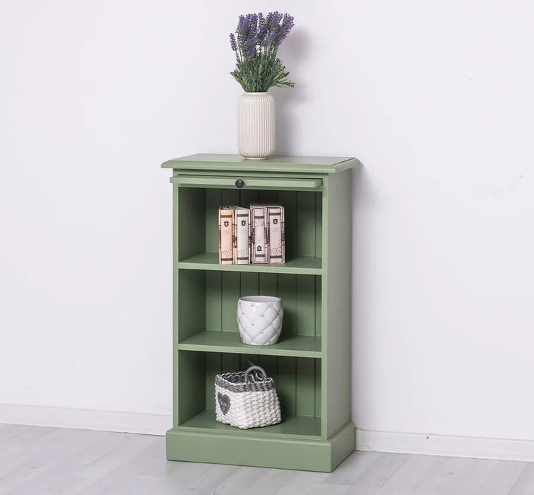 Kleines Bücherregal mit ausziehbarer Ablage