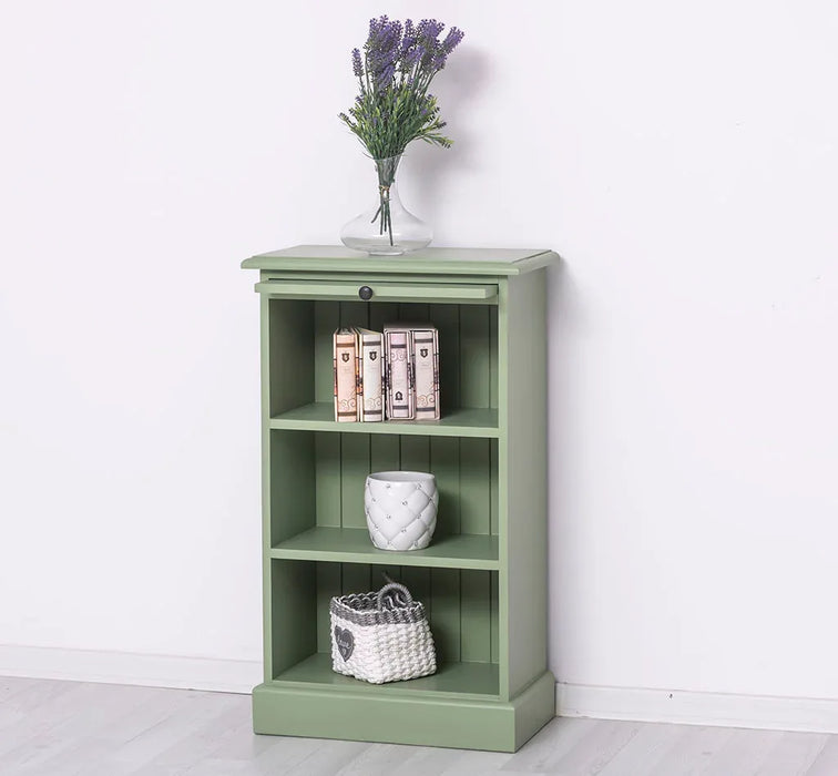 Kleines Bücherregal mit ausziehbarer Ablage