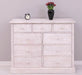 Kommode aus Massivholz | Sideboard mit 9 Schubladen - Gebürstet