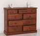 Kommode aus Massivholz | Sideboard mit 9 Schubladen - Schwarz - Grün