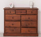 Kommode aus Massivholz | Sideboard mit 9 Schubladen - Schwarz - Grün