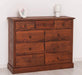 Kommode aus Massivholz | Sideboard mit 9 Schubladen - Schwarz - Grün