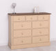 Kommode aus Massivholz | Sideboard mit 9 Schubladen - Schwarz - Grün