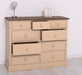 Kommode aus Massivholz | Sideboard mit 9 Schubladen - Schwarz - Grün