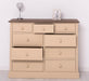 Kommode aus Massivholz | Sideboard mit 9 Schubladen - Schwarz - Grün