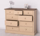 Kommode aus Massivholz | Sideboard mit 9 Schubladen - Schwarz - Grün