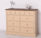 Kommode aus Massivholz | Sideboard mit 9 Schubladen - Schwarz - Grün
