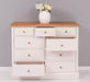Kommode aus Massivholz | Sideboard mit 9 Schubladen - Gebeizt - Creme