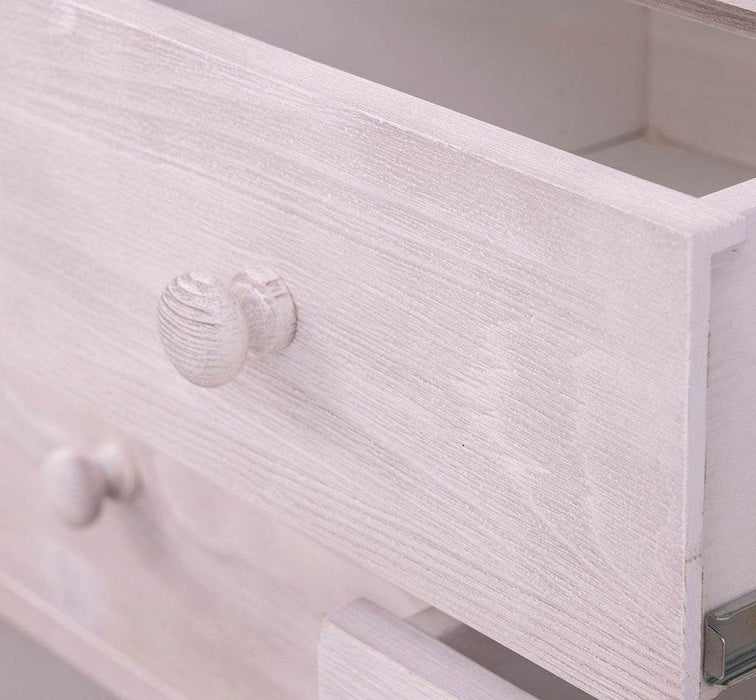 Kommode aus Massivholz | Sideboard mit 9 Schubladen - Schwarz - Grün