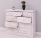 Kommode aus Massivholz | Sideboard mit 9 Schubladen - Schwarz - Grün