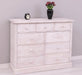 Kommode aus Massivholz | Sideboard mit 9 Schubladen - Schwarz - Grün